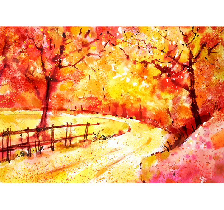 Landscape mural wallpaper autumn scenic path - TenStickers
