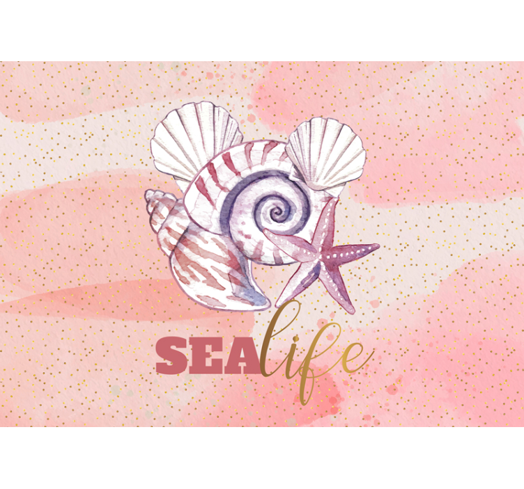 Sea mural with seashells and starfish - TenStickers