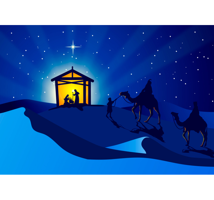 Nativity Scene Silhouette christmas mural - TenStickers