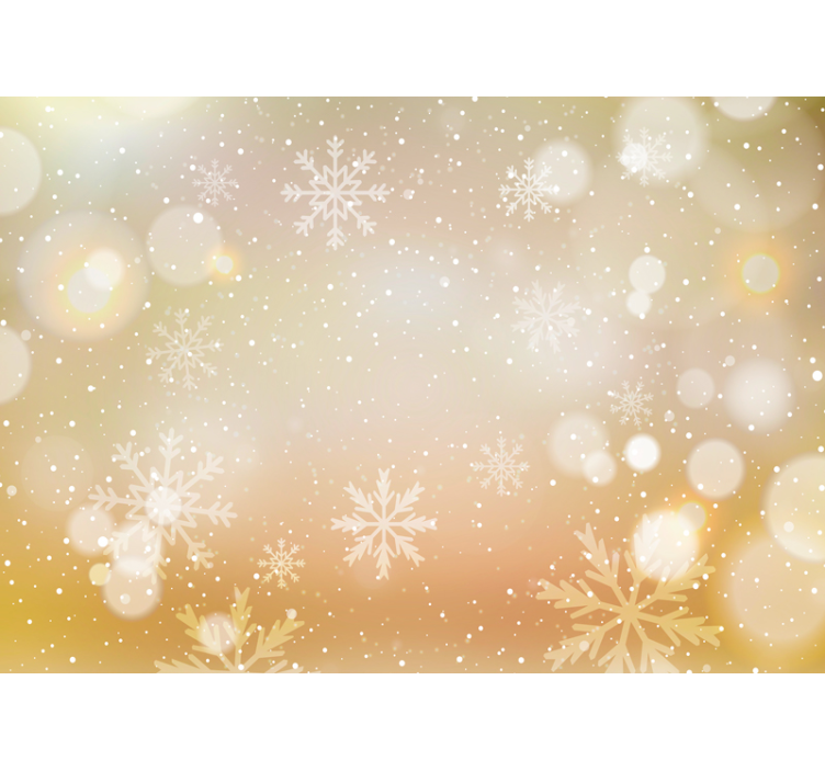 Gold and white snowflakes wonderland wall mural - TenStickers