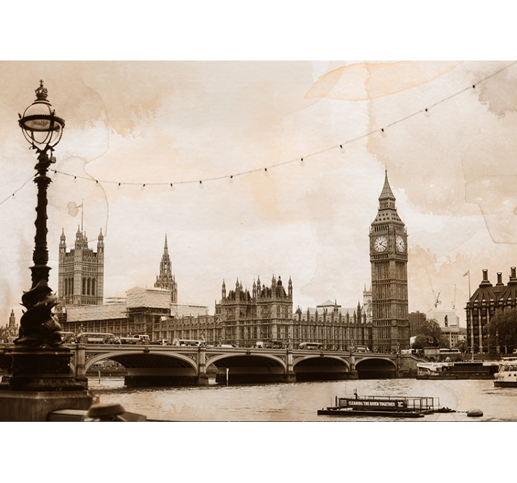 Big Ben sepia London Wall Mural - TenStickers