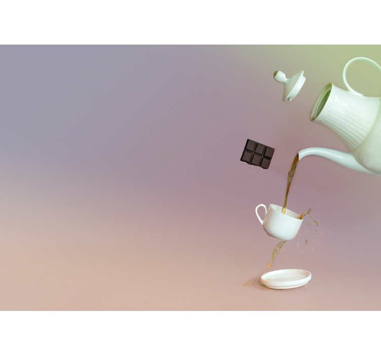 3d effect flying bowls Wall Mural - TenStickers