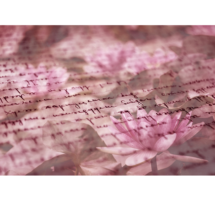 Pink lilies with text lily wall mural - TenStickers