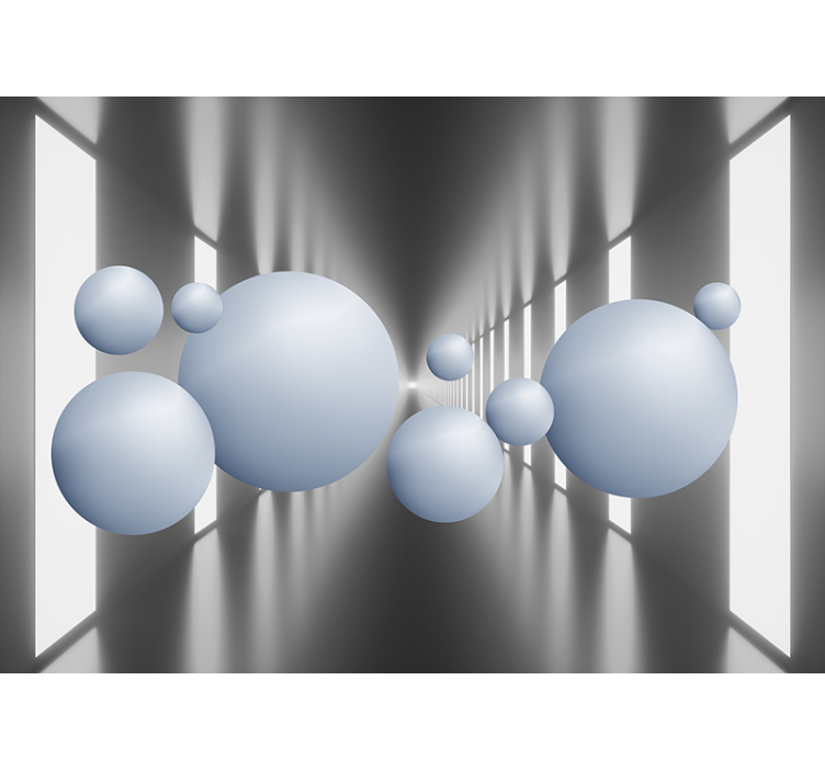 Floating Spheres Arrangement 3d wall mural - TenStickers