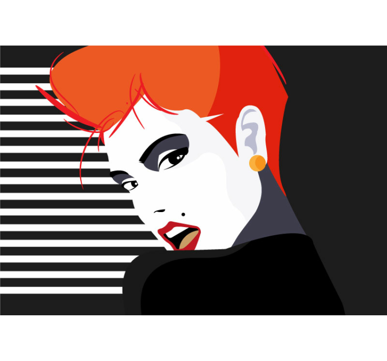 Painting wall mural stylish portrait detail - TenStickers