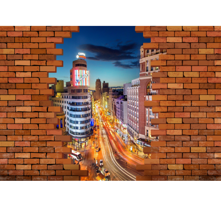 Madrid wall mural madrid cityscape at twilight - TenStickers
