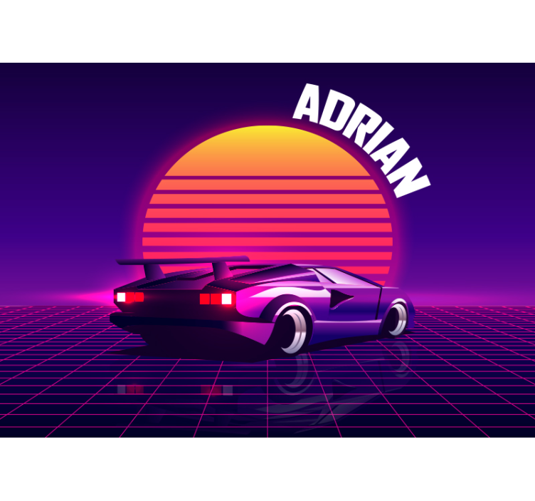 Vehicle mural retro racing car art decor - TenStickers