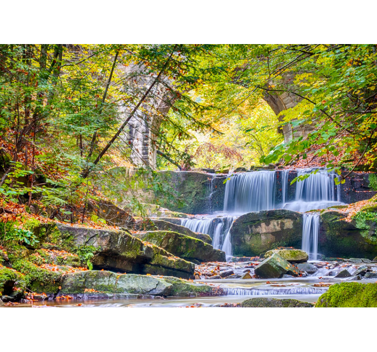 Waterfall mural serene waterfall cascades - TenStickers