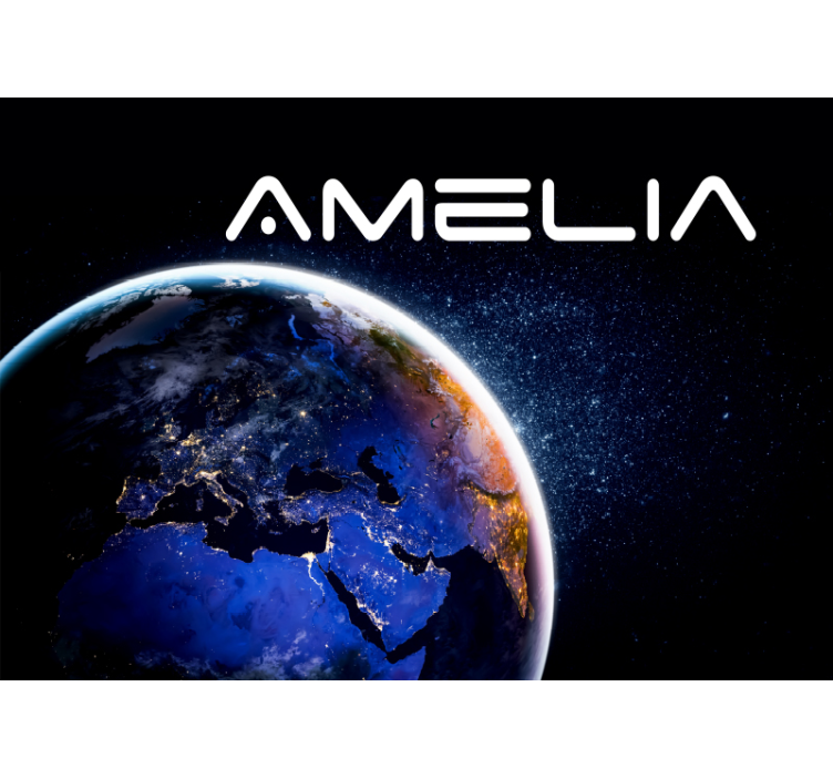 Globe and Stars space mural - TenStickers