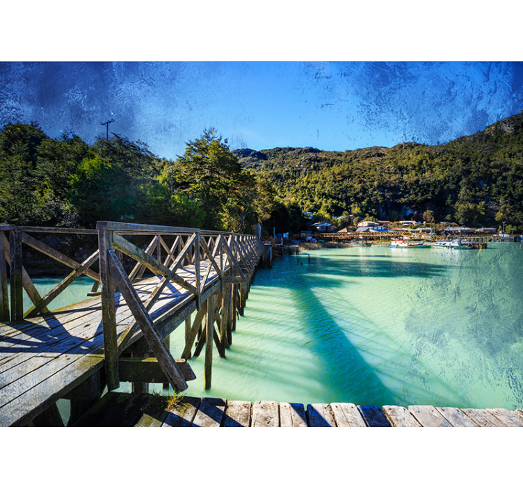 Scenic Coastal Path landscape mural wallpaper - TenStickers