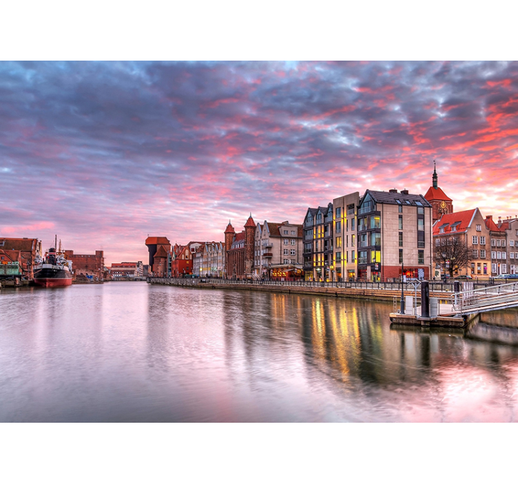Gdańsk river photo wall mural - TenStickers