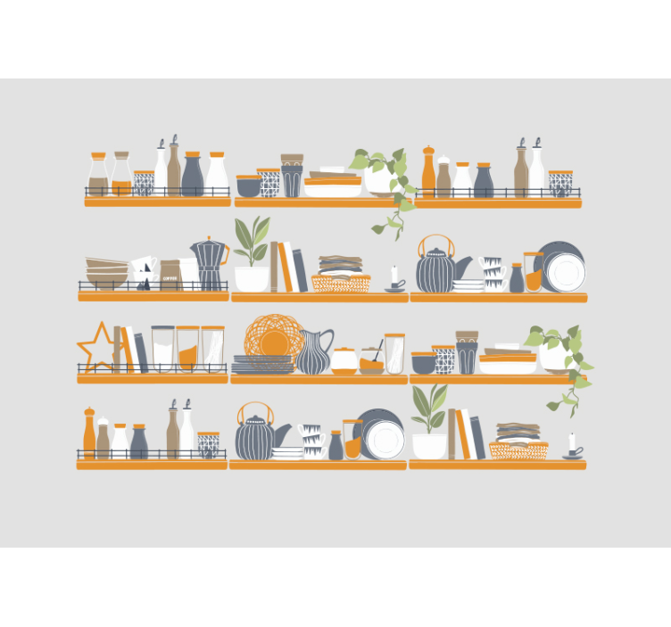 shelves tidy kitchen Kitchen Wall Mural - TenStickers