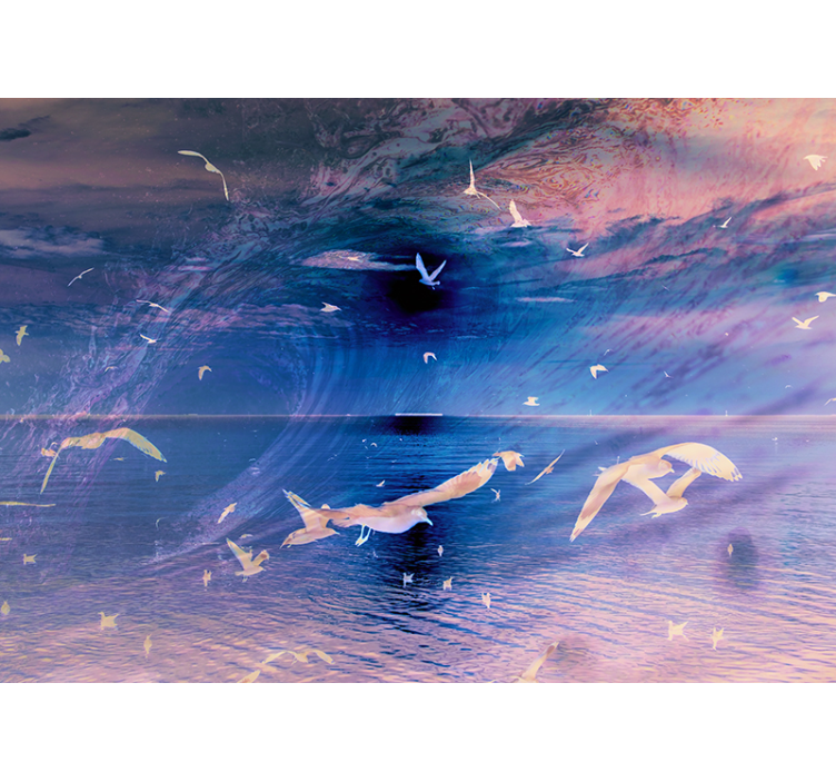 Seagulls at Sunset nature wall mural - TenStickers