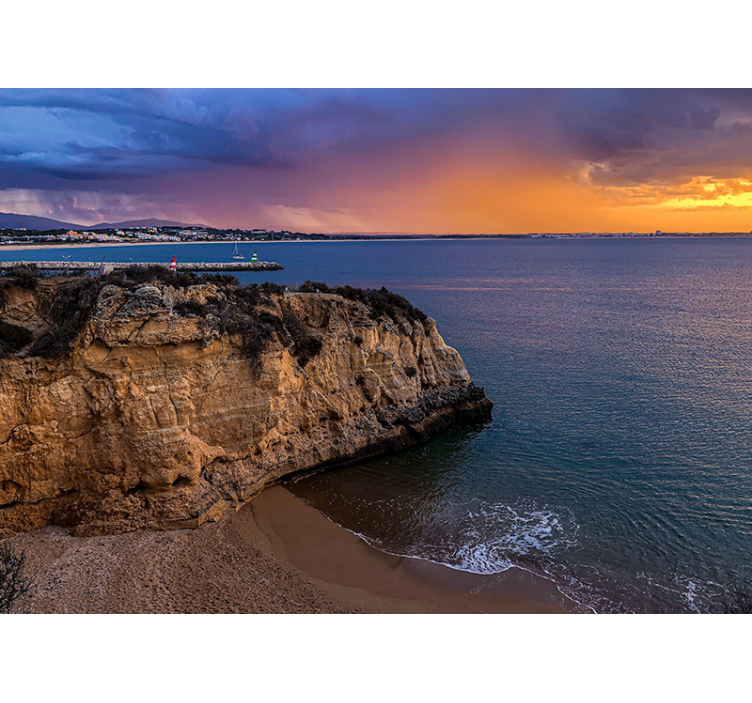 Seaside Cliff View landscape mural wallpaper - TenStickers