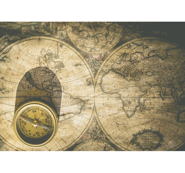 Vintage map world wall mural - TenStickers