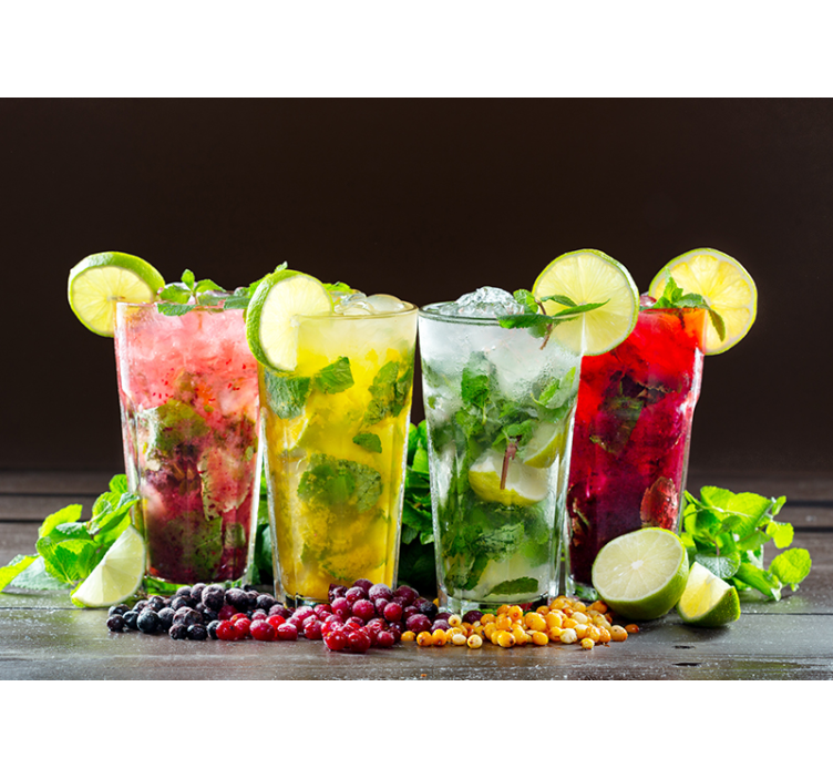 Wall mural refreshing drink showcase - TenStickers
