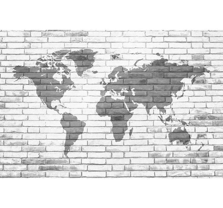 World map wall mural global map outline - TenStickers