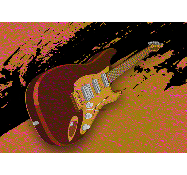Music mural electric guitar artwork - TenStickers