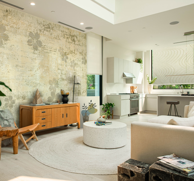 Delicate flower patterns mural for living room - TenStickers