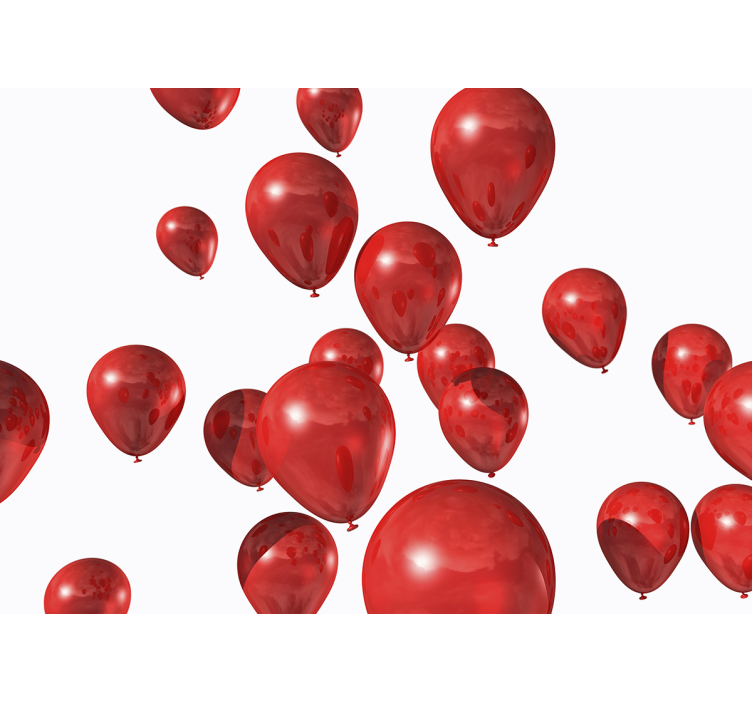 Red balloons floating Kids wall Murals - TenStickers