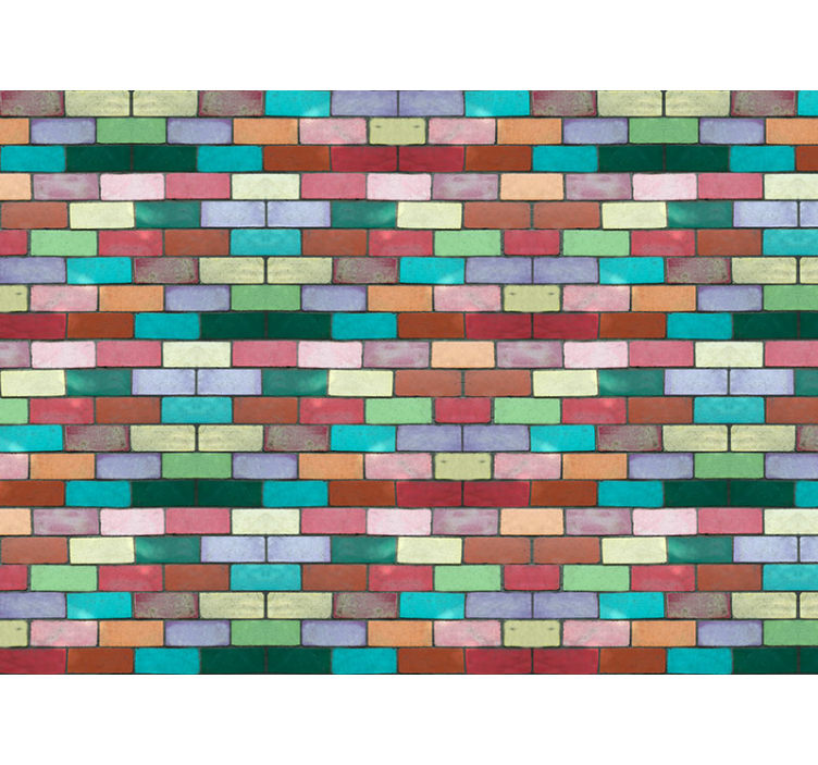 Texture wall mural vibrant brick layout - TenStickers