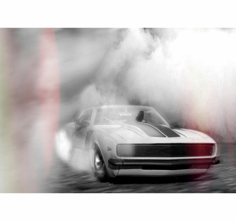 Classic Car Drift vehicle mural - TenStickers