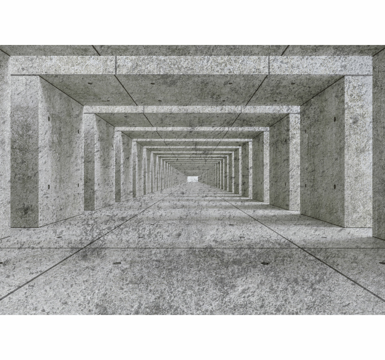 Geometric Concrete Passage texture wall mural - TenStickers