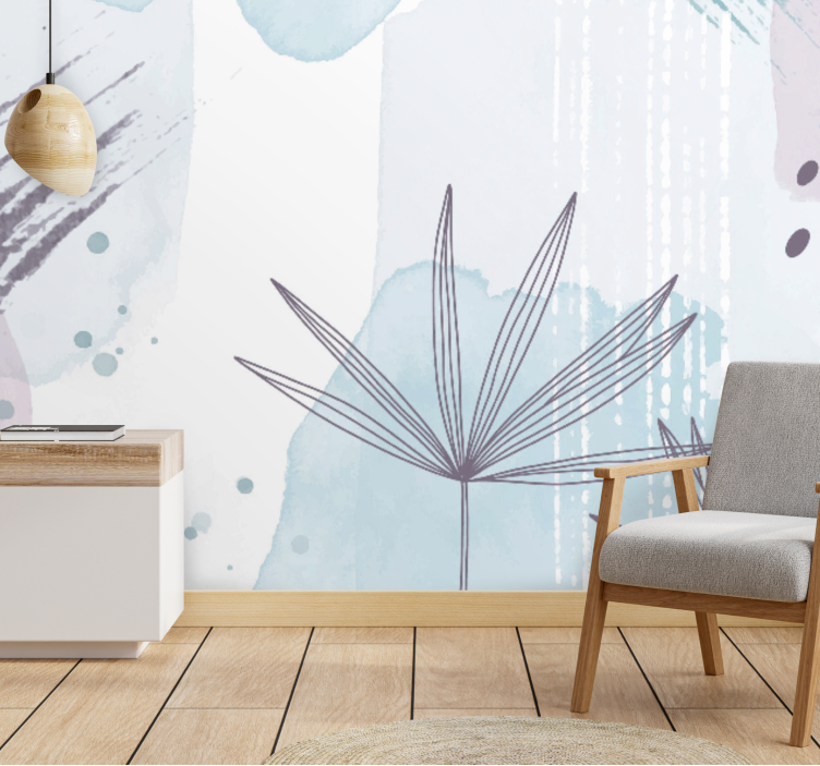 Abstract Floral Design hallway mural - TenStickers