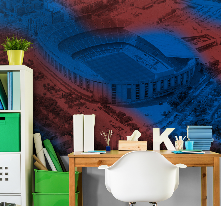Barcelona football stadium city wall mural - TenStickers