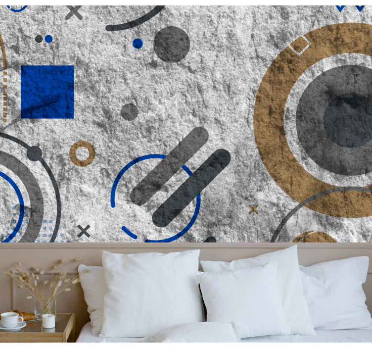 Abstract wall mural geometric circular patterns - TenStickers