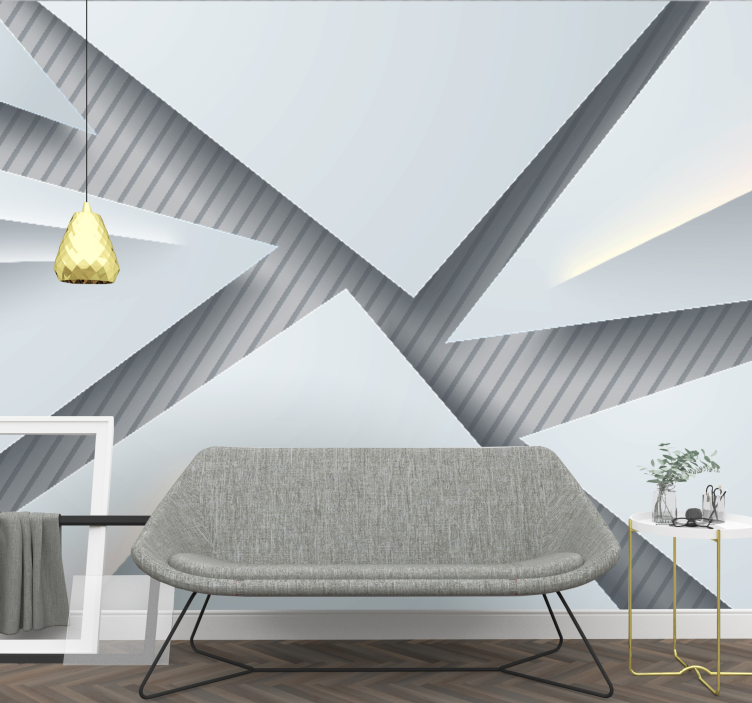 Abstract wall mural geometric layered shapes - TenStickers