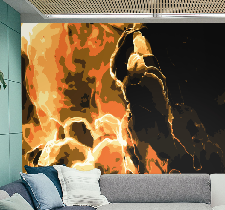 Abstract wall mural in fiery abstract pattern - TenStickers