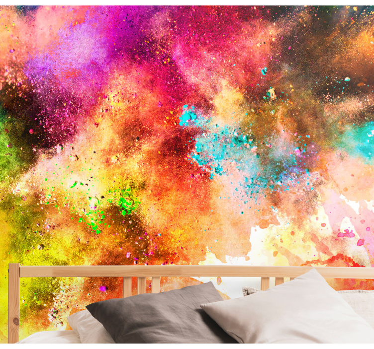 Abstract wall mural vibrant color explosion - TenStickers