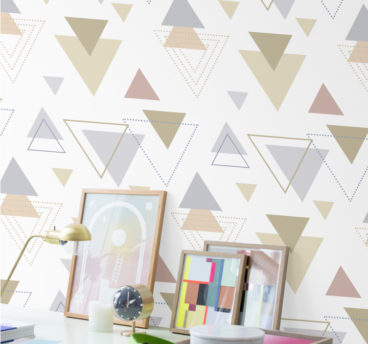 Abstract wall mural with geometric triangle design - TenStickers