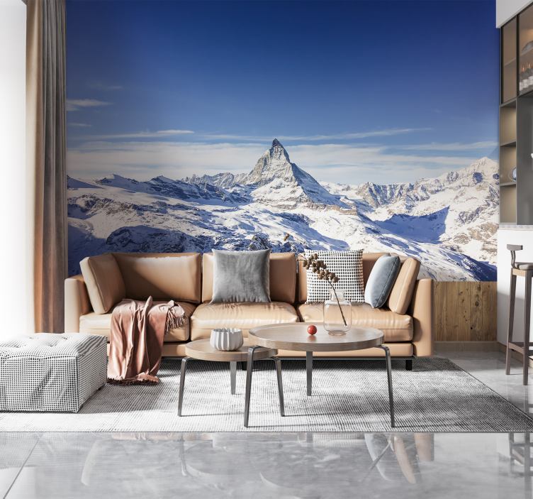 Alpine Panorama View mountain wall mural - TenStickers