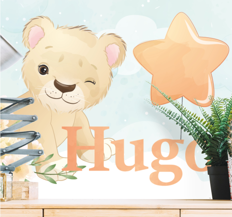Animal wall mural cute lion design - TenStickers