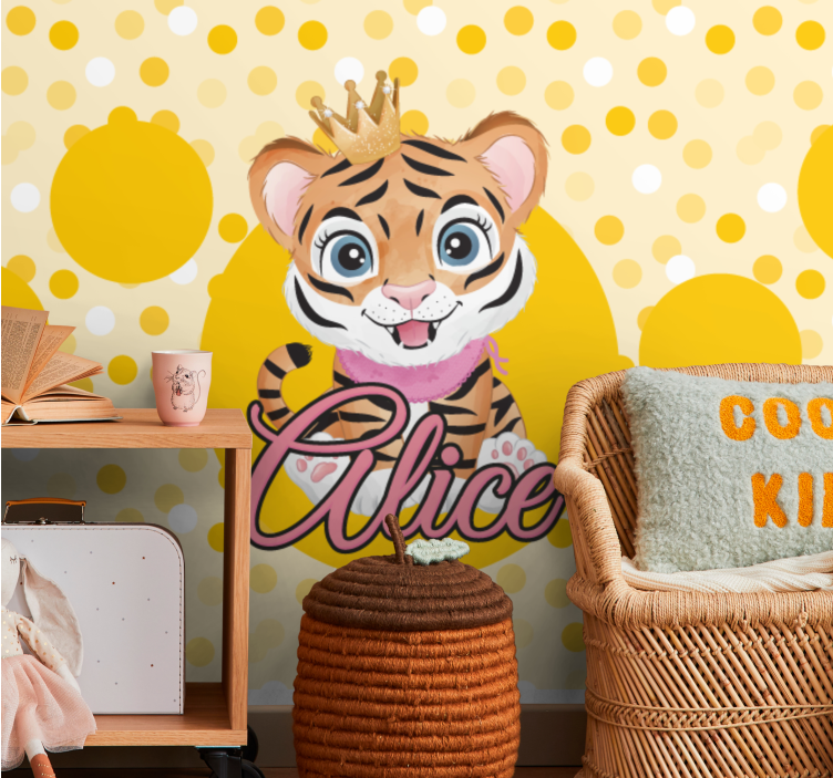 Animal wall mural cute tiger design - TenStickers