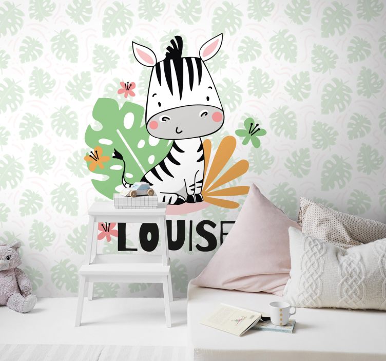 Animal wall mural cute zebra design - TenStickers
