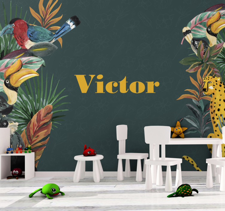 Animal wall mural exotic wildlife adventure - TenStickers