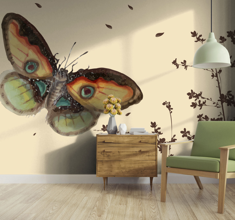 Animal wall mural large butterfly showcase - TenStickers