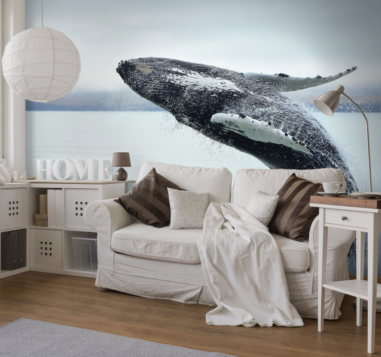 Animal wall mural leaping whale - TenStickers