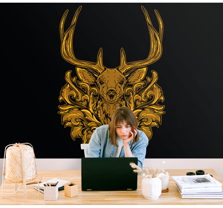Animal wall mural majestic deer portrait - TenStickers