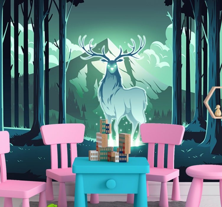 Animal wall mural majestic stag in forest - TenStickers
