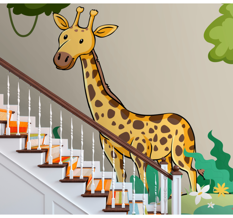 Animal wall mural playful giraffe scene - TenStickers