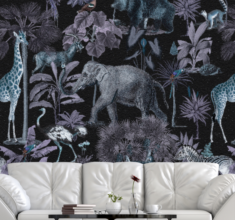 Animal wall mural wildlife safari landscape - TenStickers