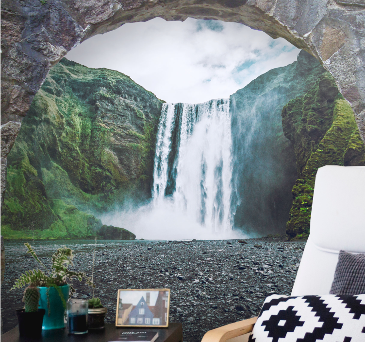 Arch with waterfall views 3D Wall Mural - TenStickers
