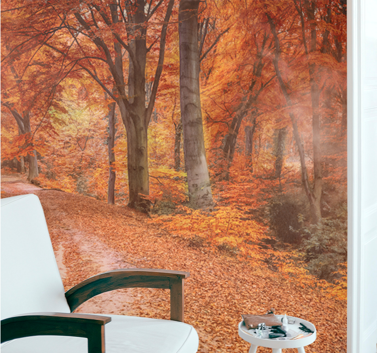 Autumn and fog aesthetic colours tree mural - TenStickers