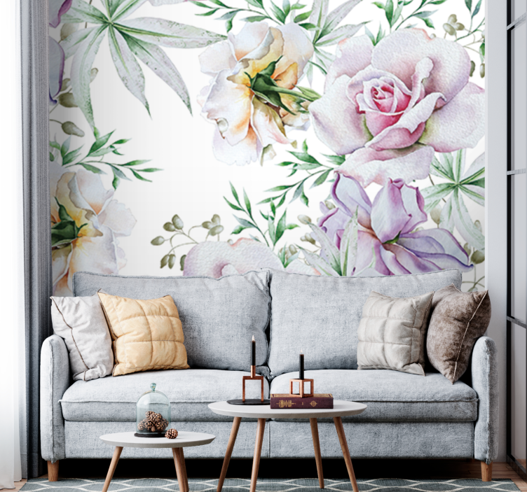 Beautiful Floral Arrangement flower mural - TenStickers
