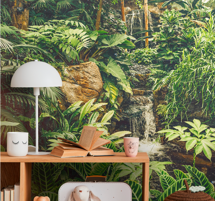 Beautiful green tropical Forest Wall Mural - TenStickers