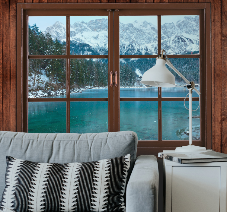 Beautiful lake and mountains 3D Wall Mural - TenStickers